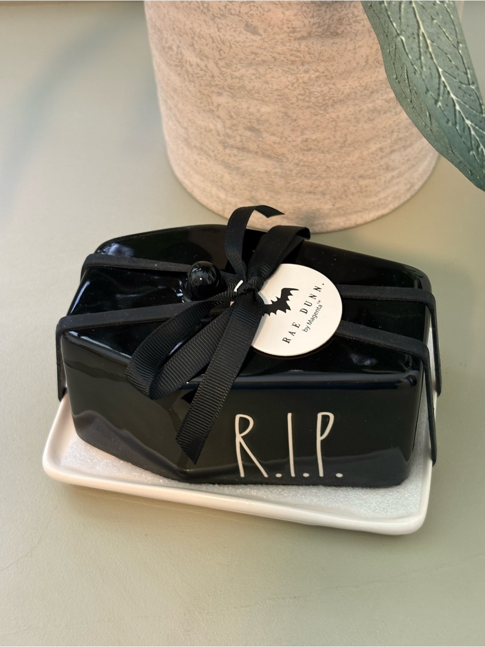RIP Black Ceramic Rae Dunn Butter Dish
